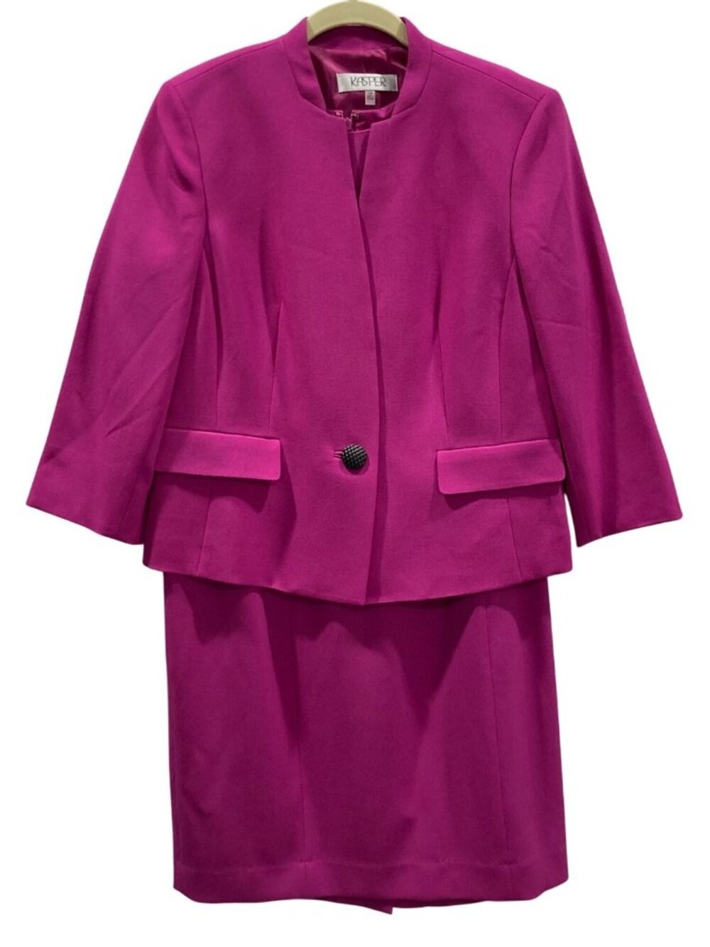 Kasper Blazer Jacket & Princess Seam Sheath Dress 12P Fuchsia Vibrant Career Set